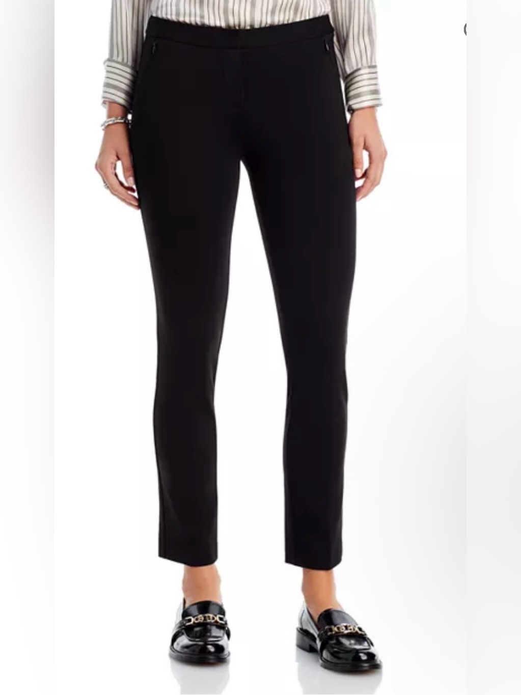 Kobi Halperin Alexandra Slim Ankle Pants Black Size 4 Stretch Cropped Zip Pocket